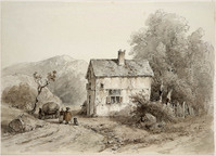 Z 067-35
<br/>
Vakwerkhuisje in een berglandschap
<br/>
<em>Schelfhout, Andreas (1787-1870)</em>